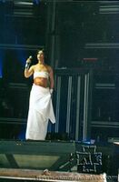 Bobo performing live with the band