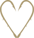 2009 Fish hooks. Arranged to form a love-heart. Used on the front cover and CD design of Ich tu dir weh.